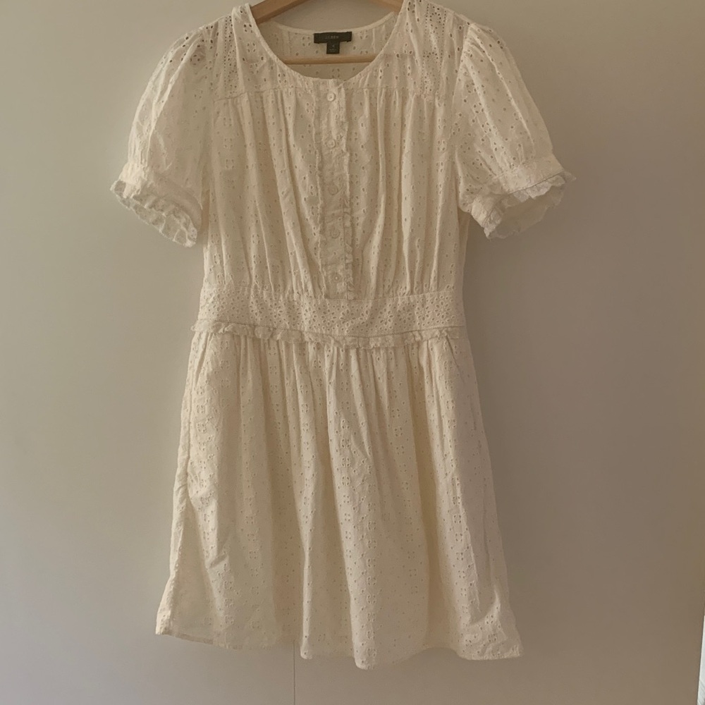 J. Crew Cream Eyelet Mini Dress size 4
